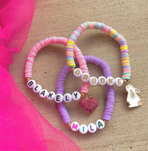 CYNYA Multi-Layered Beaded Hand Jewelry Set, Easter Gift, <strong>Name</strong> Bracelet, Kids Jewelry, Colorful English - Product Image 3