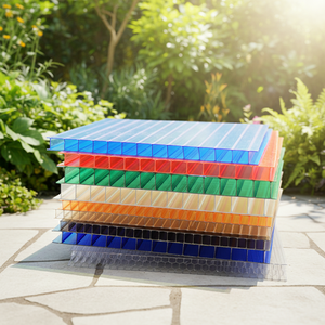 Panel de <span class=keywords><strong>Policarbonato</strong></span> para PC de Bajo Precio, 10mm, Doble, 4x8, Transparente, para Invernadero, Lámina Hueca de <span class=keywords><strong>Policarbonato</strong></span> para Techos - Product Image 1