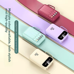 Batterie externe portable mini 10000 mAh avec câbles intégrés et logo personnalisé, charge rapide - Product Image 3