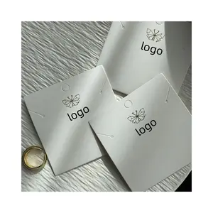 Tùy chỉnh cá nhân trắng chủ Vòng cổ bao bì thẻ giấy trang sức bao bì thẻ với logo