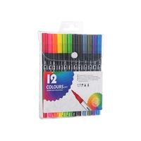 Ensemble de marqueurs pour stylo aquarelle pour enfants à double extrémité non toxique avec pointe fine en plastique et pointe en feutre pour le dessin