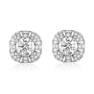 Boucles d'oreilles clous géométriques de luxe <span class=keywords><strong>100</strong></span> % argent sterling 925, or 9K, 10K, 14K, 18K pour femme, simples et éblouissantes, bijoux de fiançailles - Product Image 1