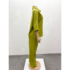 Nouvel ensemble 2 pièces pour femmes, chemise et pantalon amples de style africain, grande taille, tendance - Product Image 4