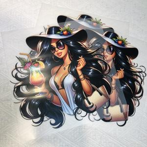 Pegatinas Termoadhesivas Personalizadas de Dibujos Animados de Niñas y Flores en Acuarela, Duraderas, para Prendas de Vestir, Lavables, de Tela PET, a la Moda - Product Image 2