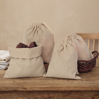 Pochette à bijoux en lin naturel biodégradable et réutilisable avec cordon de serrage, petit sac d'emballage en gros pour grains de café et herbes