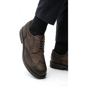 Brogue Men's Shoes Pu British <b>Style</b> <b>Head</b> Carved Business Formal Lace-up Oxford Shoes Breathable Durable Rubber - Product Image 3