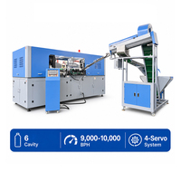 Machine de soufflage linéaire 6 cavités entièrement servo 0,7L PET 9000 BPH automatique haute vitesse pour bouteilles d'eau et de boissons, production OEM