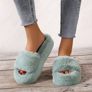 Pantuflas de Felpa para Mujer, Estilo Coreano, Otoño-Invierno-Verano 2025, Diseño Juvenil, Antideslizantes, Suela Gruesa, Tallas Grandes, para el Hogar - Product Image 1