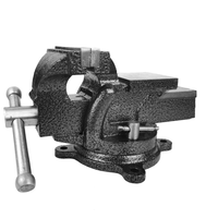 Étau de banc manuel réglable en fonte/acier avec anvil et base pivotante