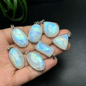 Pendentif en argent sterling S925 avec pierre de lune bleue, bijoux fins, pendentif charme en <span class=keywords><strong>labradorite</strong></span> naturelle pour femmes - Product Image 1