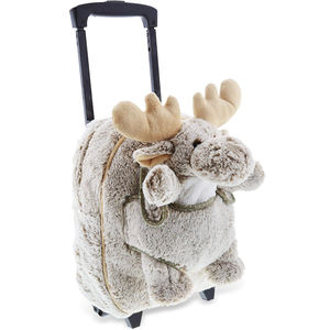 5305 Moose Plush Trolley Purse Set-Mochila 3 en 1 para niños Bolsa rodante suave con juguete de felpa extraíble Mochila escolar con <span class=keywords><strong>ruedas</strong></span> - Product Image 1