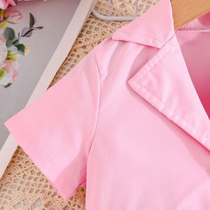 Casual squisito floreale <span class=keywords><strong>per</strong></span> ragazze tre pezzi comodo Top a manica corta con bottoni <span class=keywords><strong>pantaloni</strong></span> <span class=keywords><strong>eleganti</strong></span> <span class=keywords><strong>per</strong></span> abbigliamento <span class=keywords><strong>per</strong></span> bambini - Product Image 4