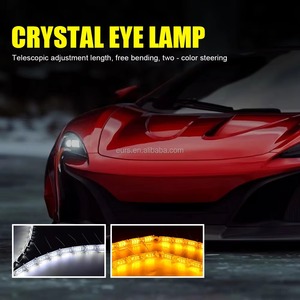 12V 16LED Retractable Crystal Eye DRL Dual Color White Amber Sequential Turn Signal Waterproof <strong>Daytime</strong> <strong>Running</strong> <strong>Light</strong> - Product Image 5