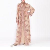 Abaya Dubaï Turque Luxueuse Broderie Sans Couture Paillettes Vêtements Islamiques Dentelle Vêtements Musulmans