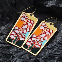 Boucles d'oreilles en métal et émail doux pour filles, bijoux fins et tendance, boucles d'oreilles en or pour femmes