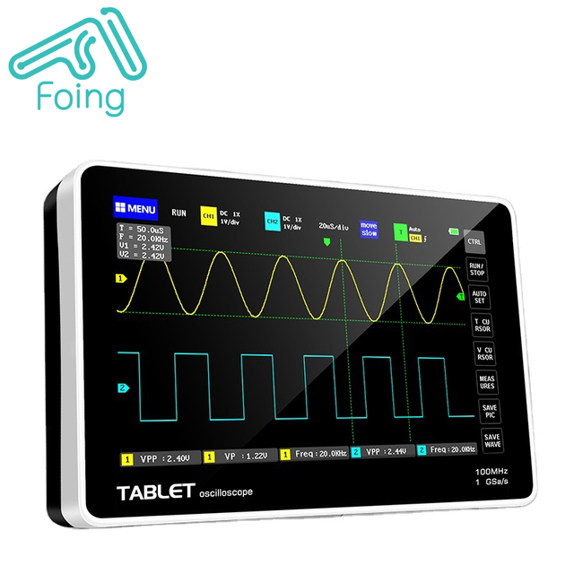 7inch Digital Tablet Oscilloscope FNIRSI-1013D Dual Channel 110MHz Bandwidth 1GS Sampling Rate Mini Oscilloscope