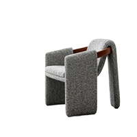 Fauteuil individuel vintage en bois massif, style médiéval, avec accoudoirs, en lin et tissu, pour salon, idéal pour la détente