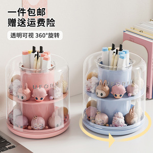 Uforu Rotating <b>Pen</b> Holder Plastic 360 Degree Desk Organizer With Storage For Office Or Dormitory Use - Product Image 1