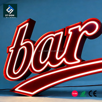 Lettres LED 3D rétroéclairées en acrylique, logo lumineux à intensité variable pour restaurants, entreprises, hôpitaux, blanc chaud, étanche IP65