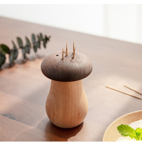 Porte-cure-dents en bois en forme de champignon, mignon et exquis, design vintage créatif, décoration de table pour la maison