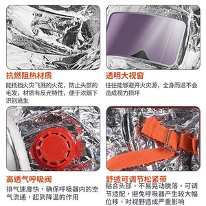 Masque de Sauvetage Autonome Tzl30 avec Filtre Respiratoire pour Hôtels et Résidences, en Tissu Aluminium Jetable - Product Image 2