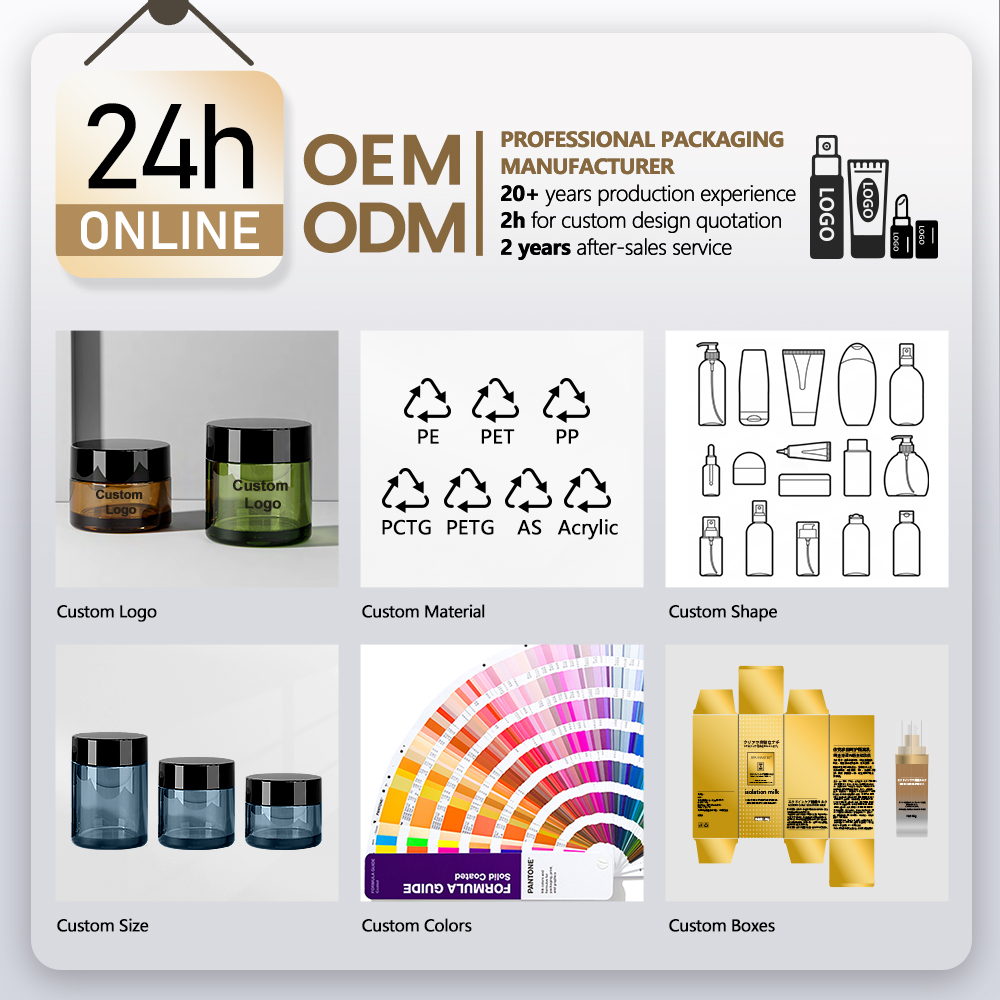 Unique Luxury Cosmetic Plastic Hair Product Containers Jars for Face Custom Creams