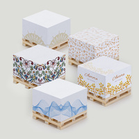 Haute qualité personnalisé petite palette auto-adhésif mémo Notes autocollantes Cube bloc-notes promotionnel blocs palette en bois bloc-notes