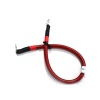 Câble de batterie OEM personnalisé en gros B+ 8 AWG, borne positive à œillet, coudé à 90 degrés, 1000V 105C VW-1, faisceau de câbles d'alimentation rouge