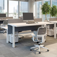 Bureau assis-debout électrique réglable en hauteur à double moteur, table de bureau ergonomique, mobilier de poste de travail commercial, vente en gros