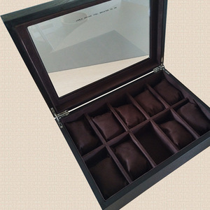 กล่องนาฬิกาไม้ 35x25x7 ซม. กล่องเก็บนาฬิกาทรงสี่เหลี่ยมผืนผ้าป้องกันฝุ่นสำหรับจัดแสดงและจัดระเบียบนาฬิกา - Product Image 2