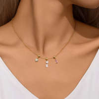 Bijoux personnalisés 2024 colliers à breloques à la mode réglage CZ 18K plaqué or bijoux en argent Sterling colliers de mode pour les femmes