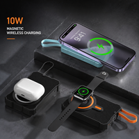 Batterie externe solaire multifonctionnelle 10000 mAh 10W Li-Polymère avec chargeur rapide sans fil magnétique et lampe LED pour le camping – Pour téléphone