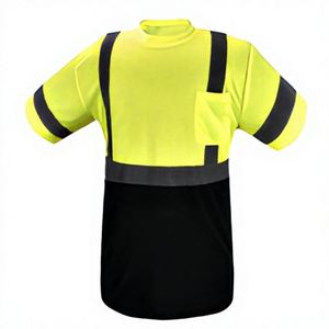 T-shirt de sécurité réfléchissant jaune haute visibilité ANSI Classe 3 à manches longues pour la construction, l'ingénierie et la topographie - Product Image 3