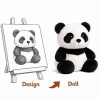 Peluche Panda Assis Personnalisé, Adorable Ours en Peluche Dessin Animé, Doux et Moelleux, Idéal Cadeau de Fêtes et Décoration Maison, Faible MOQ, OEM ODM