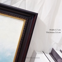 Peintures de paysages européens et de fleurs, art mural vintage, cadre en bois, toile, décoration intérieure, décoration de mariage, luxe