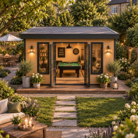 Salle de jeux de jardin préfabriquée moderne pour maisons britanniques, pod d'entretenissement isolé pour l'amusement familial dans la cour avec intérieur personnalisé