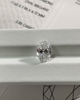 Diamantes Sueltos de Corte Ovalado de 2 Quilates, Color D, Claridad VVS1/VVS2, Creados en Laboratorio, Certificados por IGI, Marca Hemu, Origen Henan, para Joyería