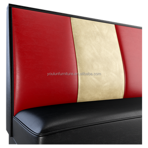 Asientos de comida rápida Cabinas de <span class=keywords><strong>restaurante</strong></span> americanas de cuero rojo personalizadas - Product Image 3