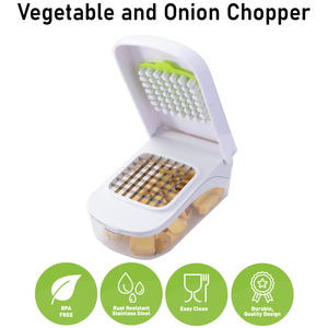 เครื่องหั่นผักอเนกประสงค์, เครื่องหั่นอาหารแบบใช้มือพร้อมภาชนะสำหรับห้องครัว, หั่นผลไม้และผักได้รวดเร็ว - Product Image 1