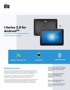 ตัวแทนจำหน่ายอย่างเป็นทางการของแท้ Elo E461790 Android 8.1 รุ่นใหม่ I-Series แท็บเล็ตขนาด 10.1 นิ้ว รองรับ Google Play Services 3.0 - Product Image 5