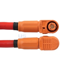 Cable de Alimentación de Alto Voltaje para Almacenamiento de Energía de Baterías EV, 8AWG, Núcleo de Cobre, Conector de Bloqueo en Forma de L Naranja, Conjunto de Cable HV