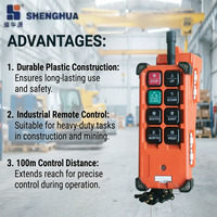 Télécommande sans fil industrielle Shenghua pour grue, portée 100 m, signal stable pour grue portique industrielle HB-8S - Vente chaude