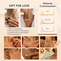 Collier personnalisé en acier inoxydable, chaîne de nom en acier inoxydable plaqué or 18 carats, bracelet et colliers à lettres arabes, tendance et raffinés