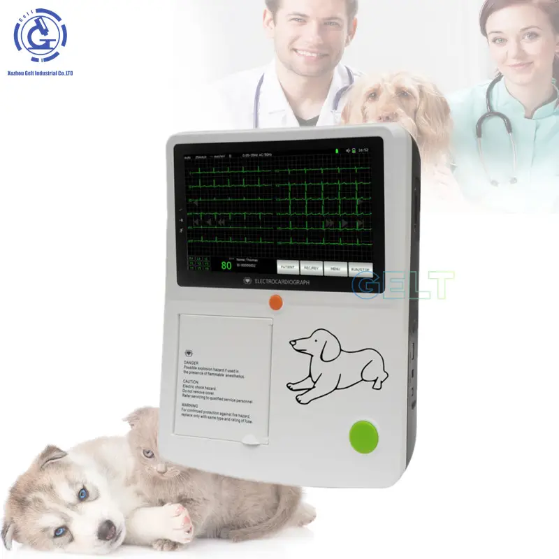 7 "funzionamento touch screen a colori 7/12 cavo e elettrodi elettrocardiografo 3 canali Ecg