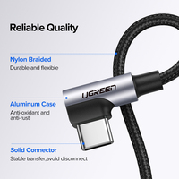 Câble USB-C pour S9 S10 Plus, charge rapide 5A, câble de jeu en nylon à angle droit pour ordinateur IOS, lecteur de codes-barres