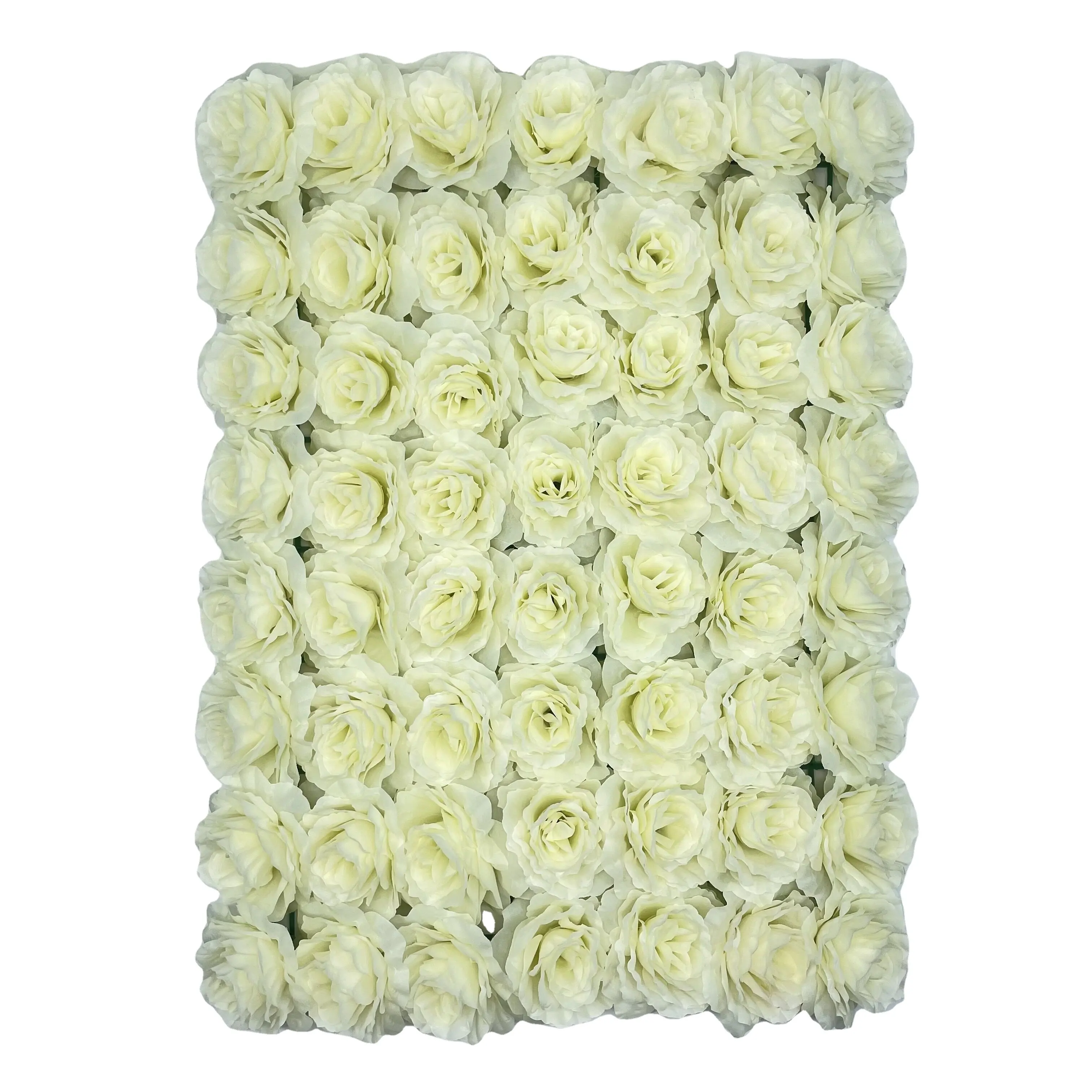 DFK0005-2 Professional Design Square White Rose Art Artificial Flower Party Decoration Backdrop Wall