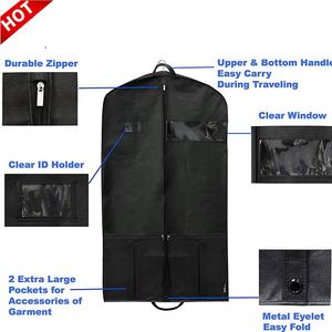 Bolsa de Almacenamiento para Trajes Resistente Personalizada, Negra, de Tela No Tejida, para Colgar Ropa - Product Image 5