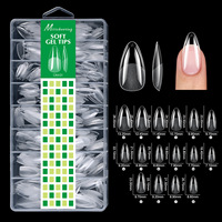 480 pièces/boîte – Capsules d'ongles en gel ultra-fines semi-mates, couvrance totale, formes moyennes amande, cercueil, carrées – Faux ongles pour extension en salon