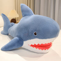 Peluche Requin Bleu Adorable, Coussin Doux en Forme de Requin, Grande Peluche Requin Rembourrée, Cadeau pour Enfants, Décoration de Canapé à Domicile