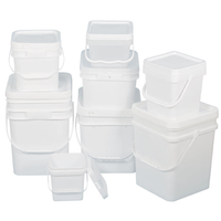 Barils en PP de qualité alimentaire de 20 litres en gros avec logo personnalisé, seaux en plastique carrés, couvercles recyclables, seaux de stockage alimentaire